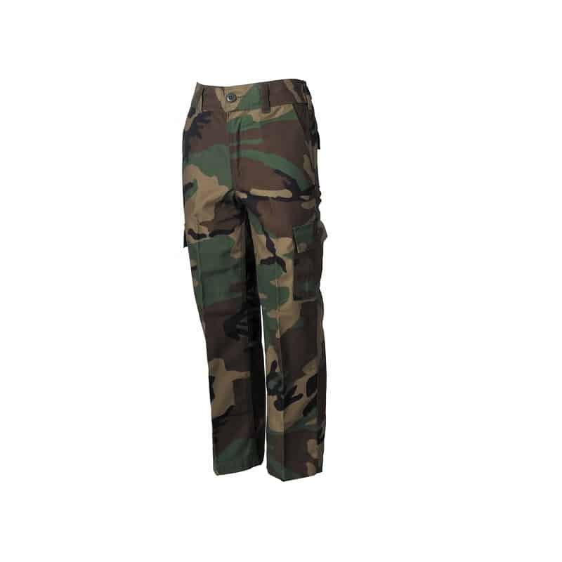 Bukser til børn BDU", Woodland Camouflage - Militærbutikken